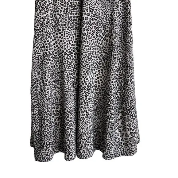 Norma Kamali Leopard Print Sexy Ruched Tank Mini Dress L Grey Animal Print Y2K - Picture 5 of 7